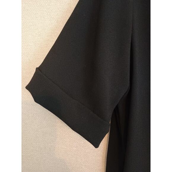 MM LaFleur Dress Womens 8 Black Tory Faux Wrap Career Professional Classic Dress - Picture 9 of 11